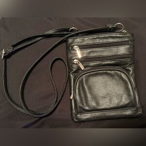 Black Leather Crossbody Bag